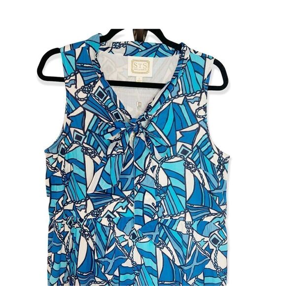 NWT STS Sails to Sable Flag Print Midi Dress in Blue Size Small (B13) - Picture 7 of 8